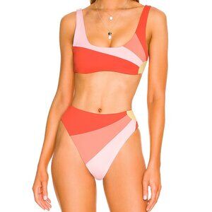 L*SPACE Luca Bikini Bottom | Size S | NWT | Sunburst Colorblock | Bitsy Cut